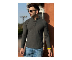 Henley T-shirt for men's wear