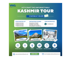 Discover Jammu & Kashmir Tour packages with Wonder World Travels!