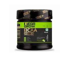 Megagrow BCAA Advance Supplement Powder Green Apple Flavor- Zero Sugar | 29 Servings, 400gm