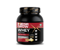 Megagrow Isolate Whey Protein Powder Vanilla Flavored for Low Carbs & Lean Muscle, Energy 125 kc