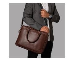 Premium Leather Portfolio Laptop Bag