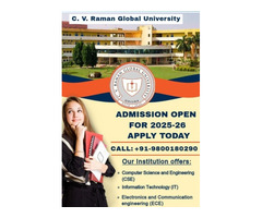 Admission Open 2025 at C. V. Raman Global University for CSE, IT & ECE Call 9800180290